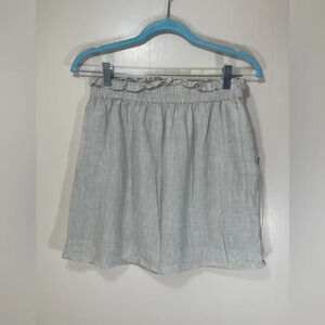 J. Crew 100% Linen Tan Beige Neutral Mini Skirt Coastal Lagenlook Women’s Size 6